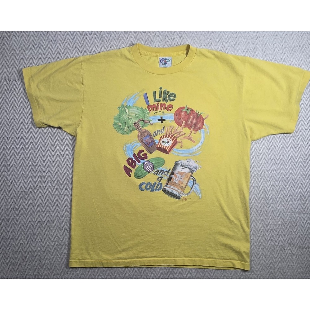 Vintage 90s Caribbean Soul Cheeseburger Green T-Shirt Men's XL Jimmy Buffett